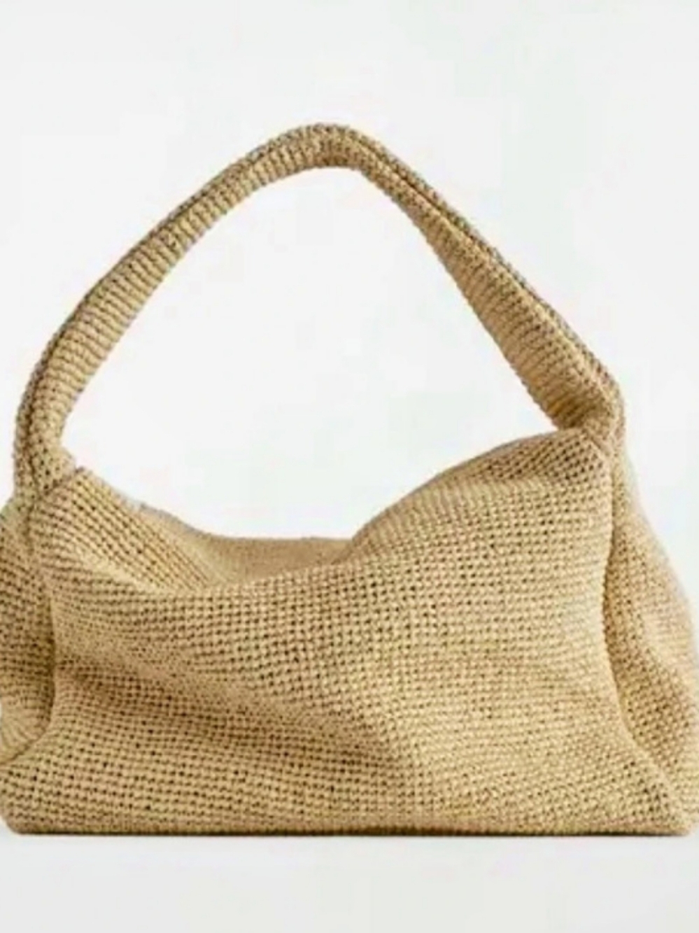 COS Slouchy Raffia Tote Beige - Picture 2 of 7